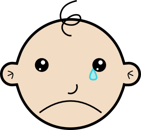 a crying baby face