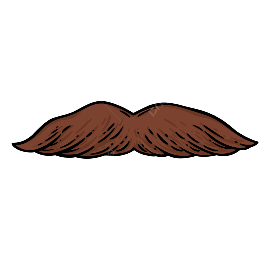 a brown mustache on a white background