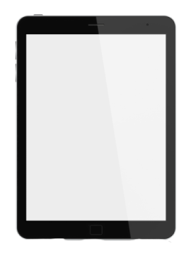 tablet with blank screen isolated on white background