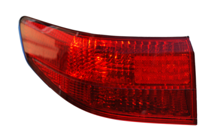 the rear light of a red car
