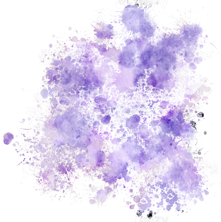 a purple watercolor splash on a white background