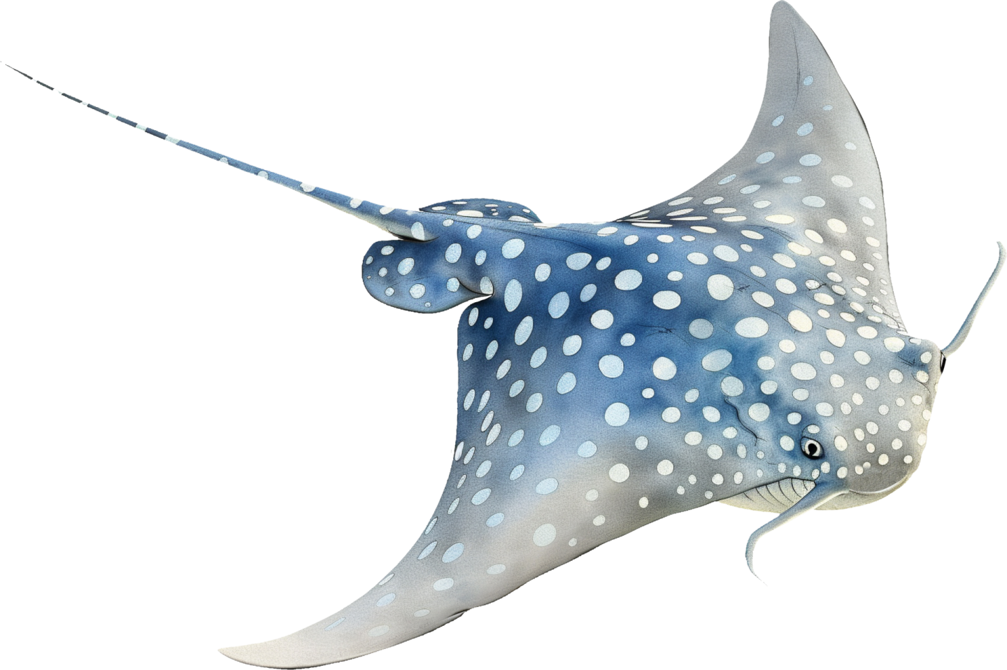 a drawing of a spotted manta