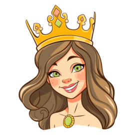 a woman with a crown on her head