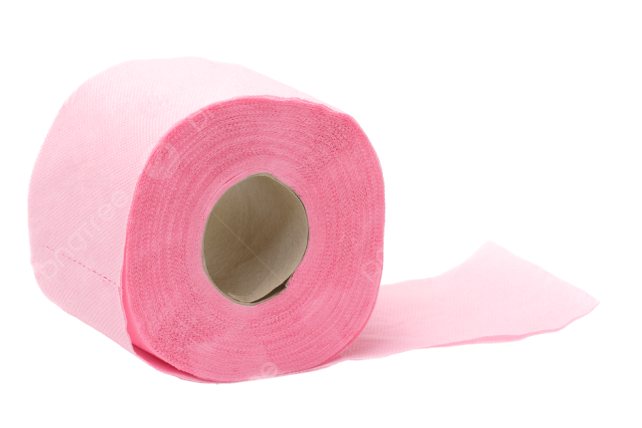a roll of pink tape on a white background