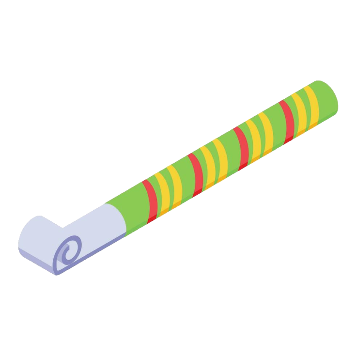 a green and yellow tube with a red stripe