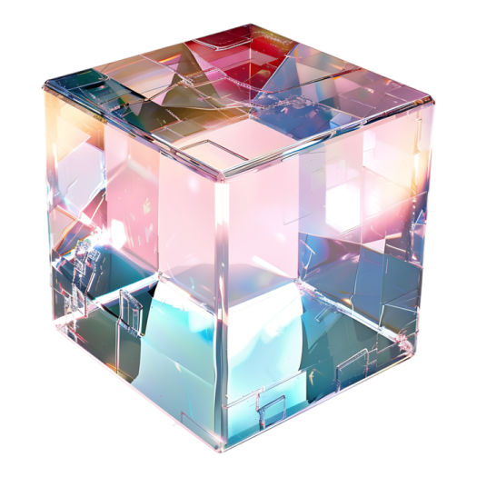 the cube is made of glass