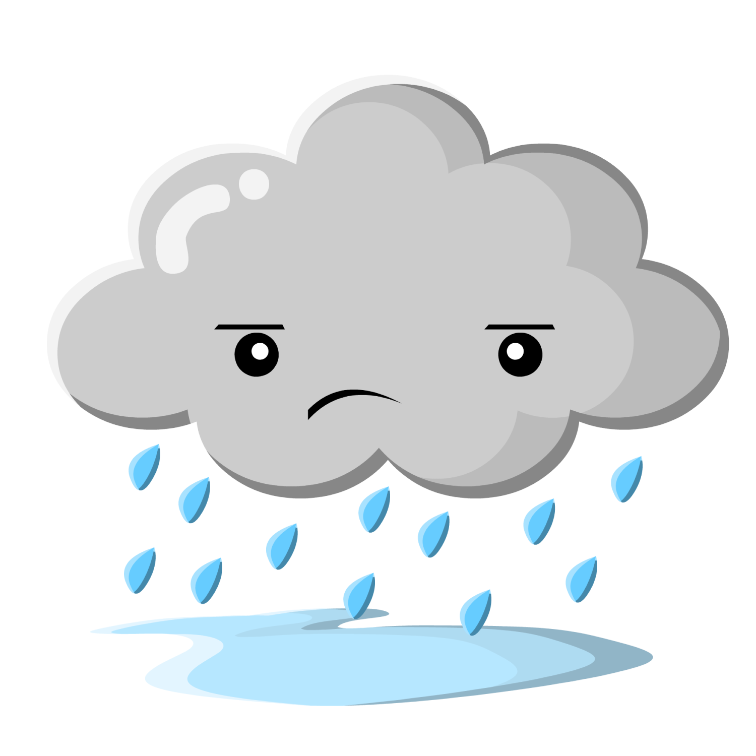 a cartoon cloud with rain on it