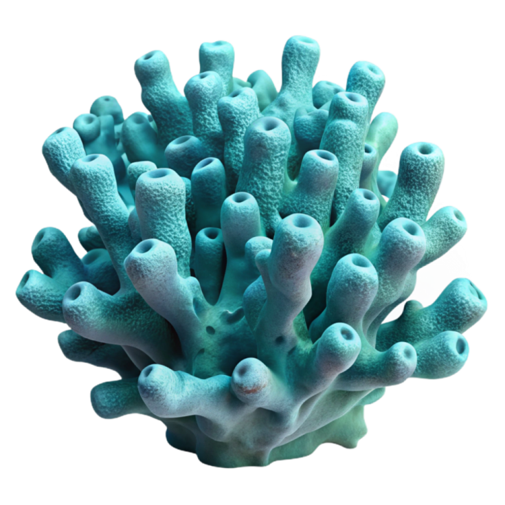a close up of a blue coral
