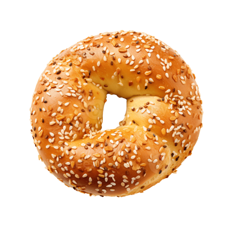 a bagel on a white background