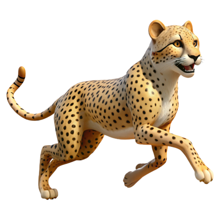 a toy of a running che cheetan