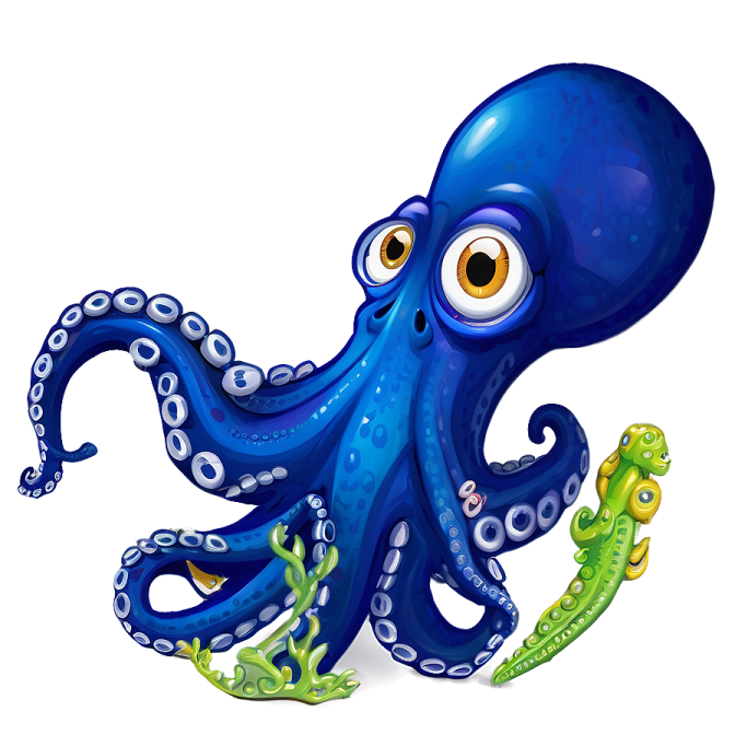 an octopus and a lizard