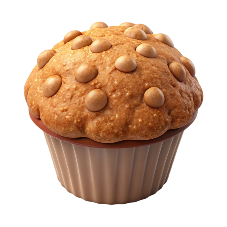 a cupcake with nuts on top of it