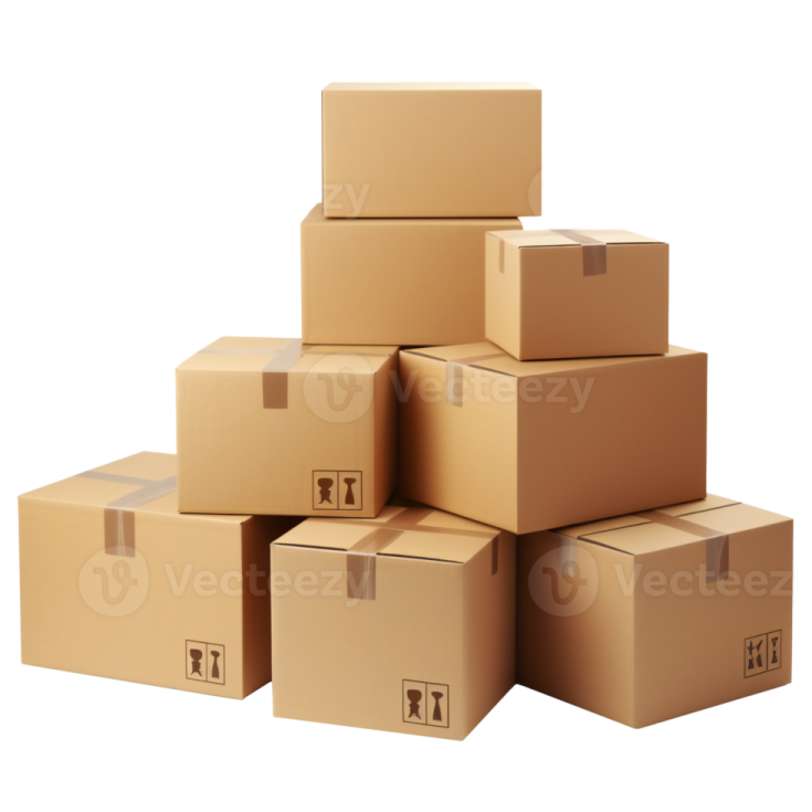 a pile of cardboard boxes