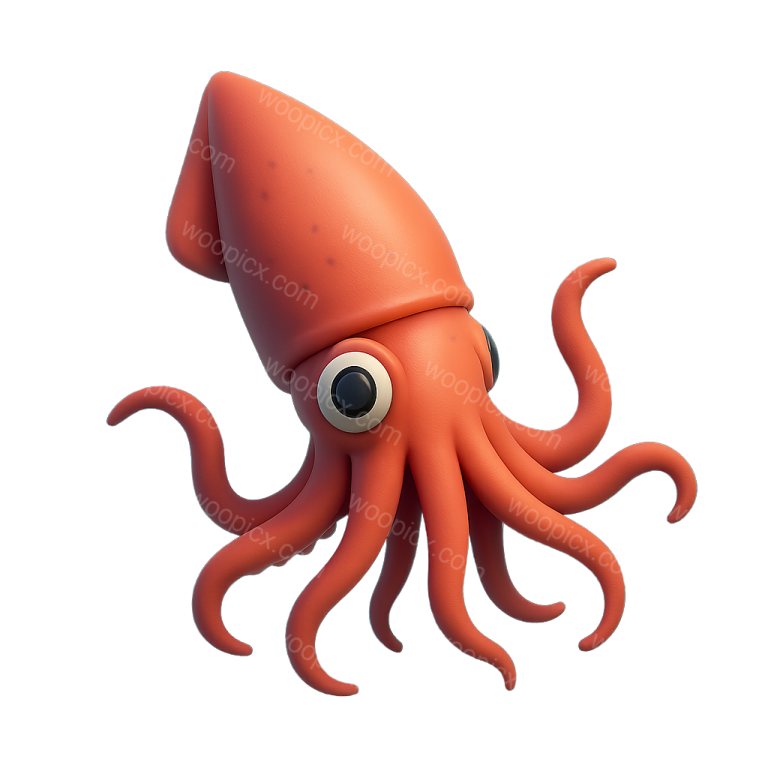 an orange octopus with big eyes and tentacles