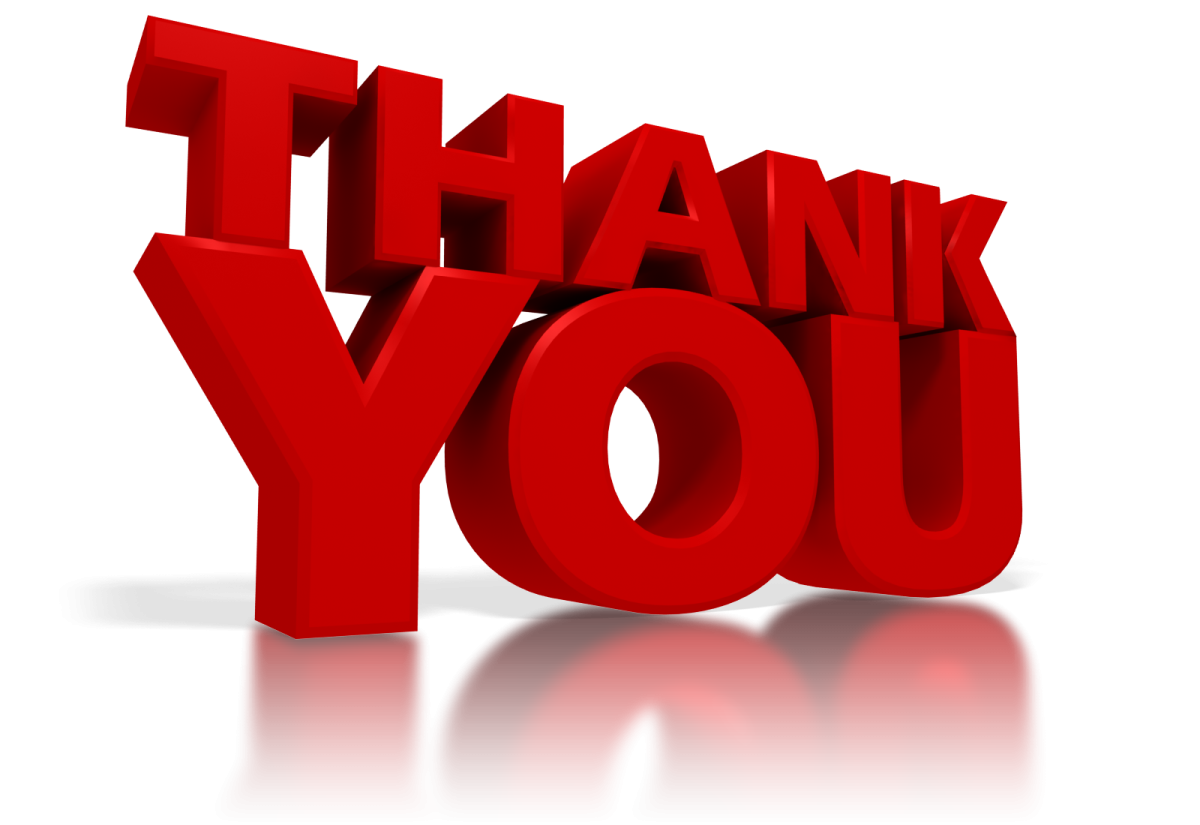 a red thank sign with the word thank