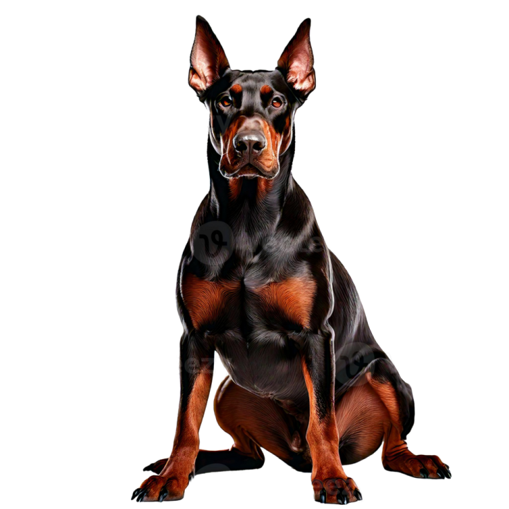 a black and brown dog sitting on the ground
