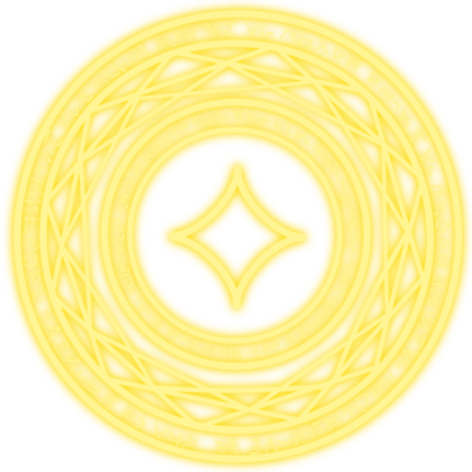 a circular of yellow rubber bands on a white background