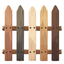 a wooden fence on a white background