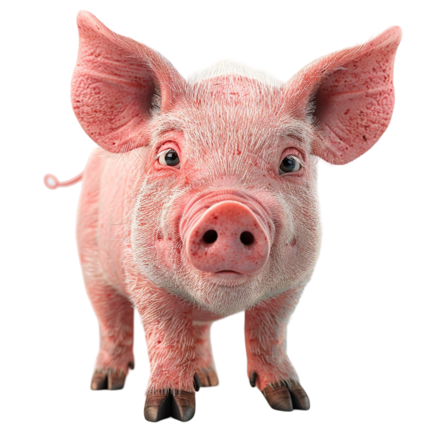 a pink pig on a white background