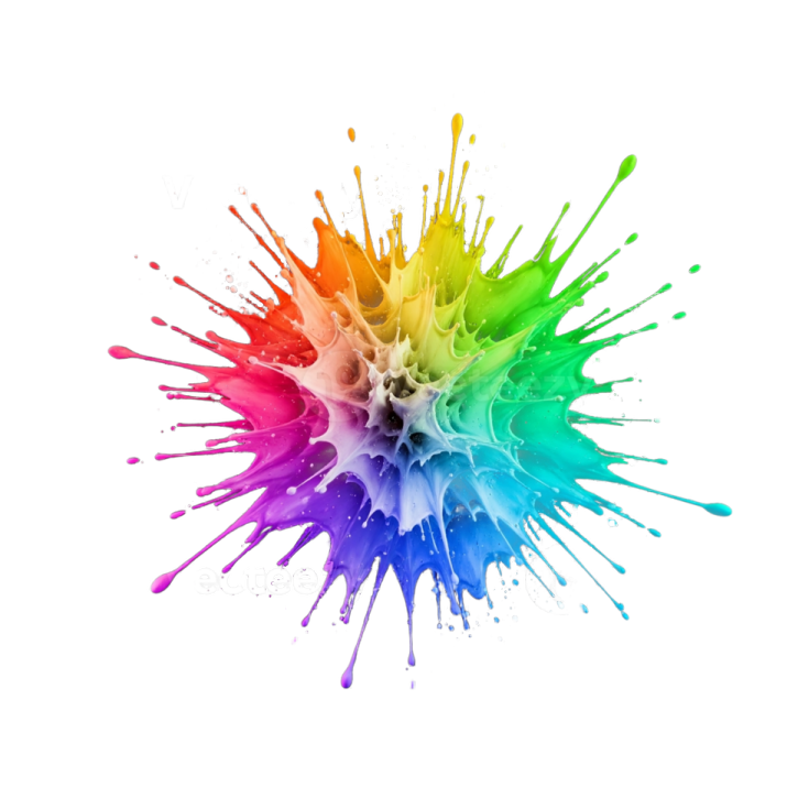 colorful paint splashs on a white background