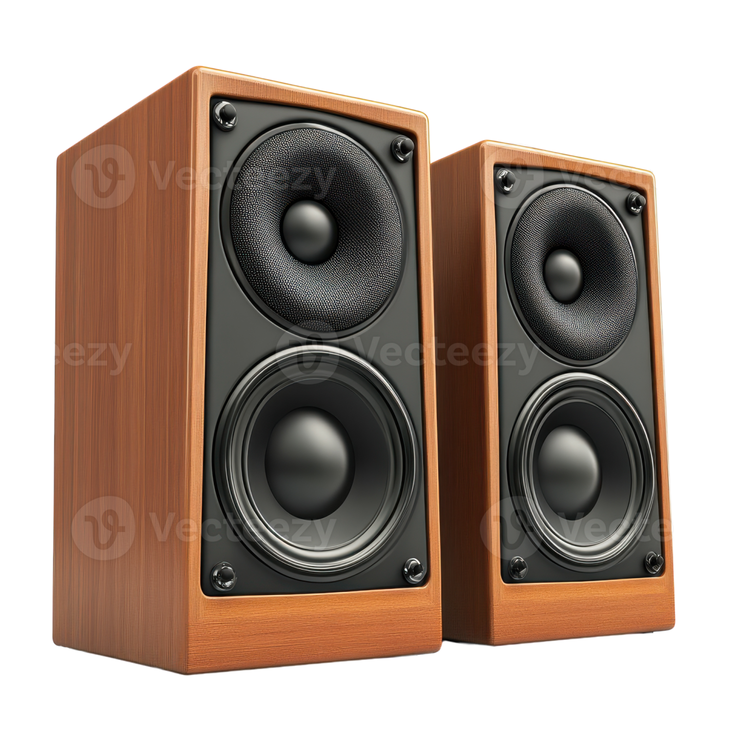 two speakers on a white background