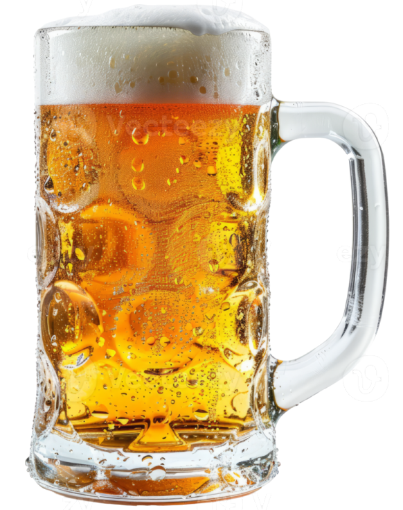 a mug of beer on a white background