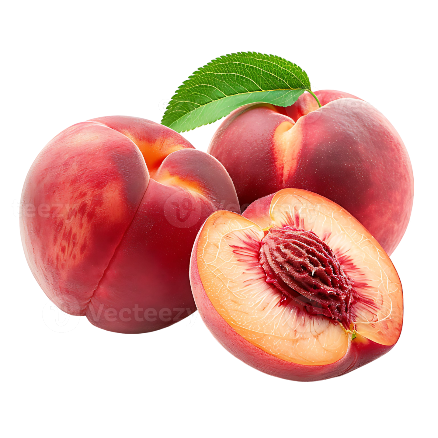 peaches on a white background