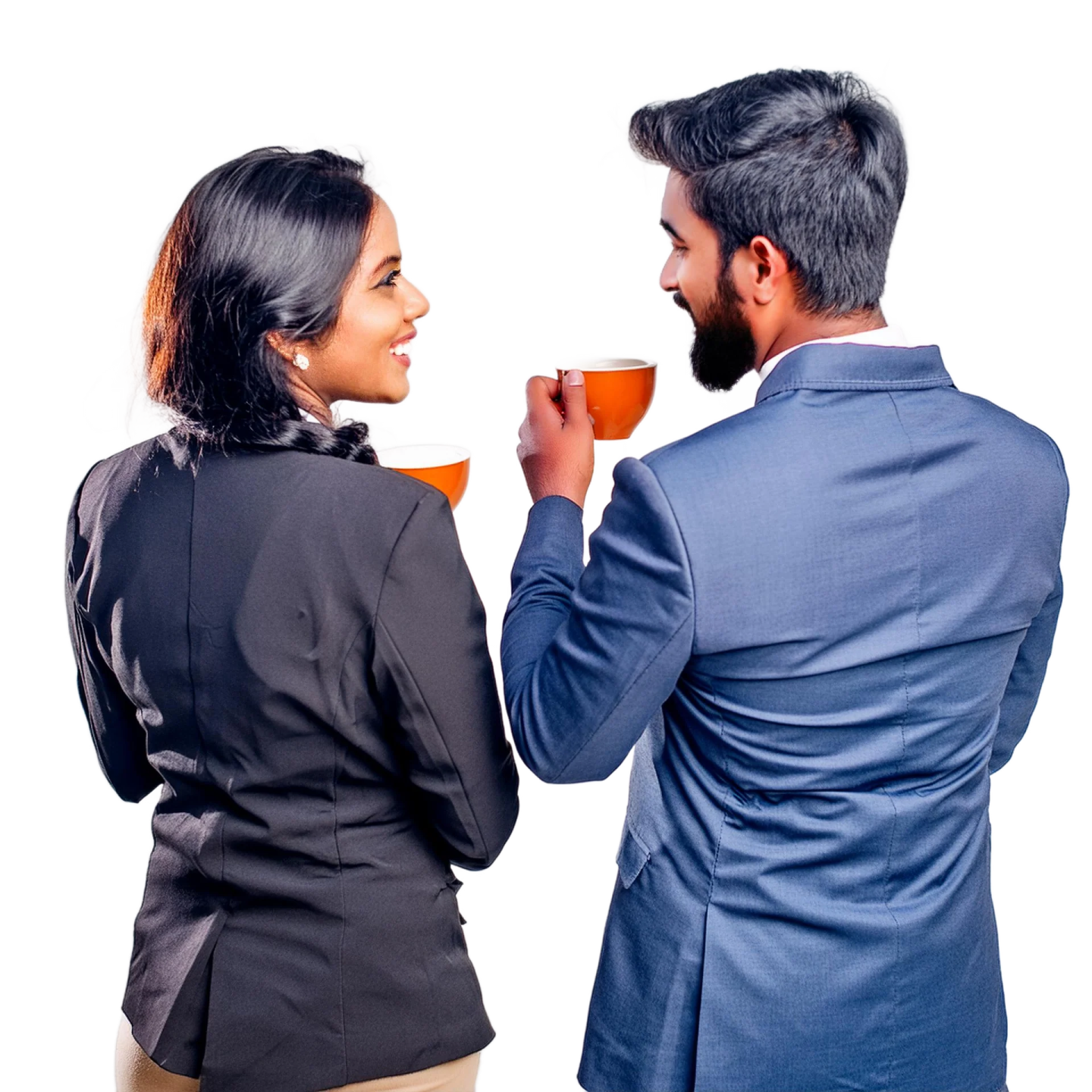 a man and woman drinking coffee together
