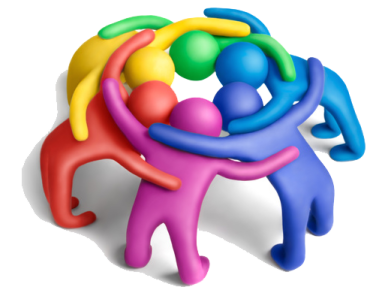 a group of people holding hands in a circle