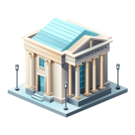 an illustration of a bank building