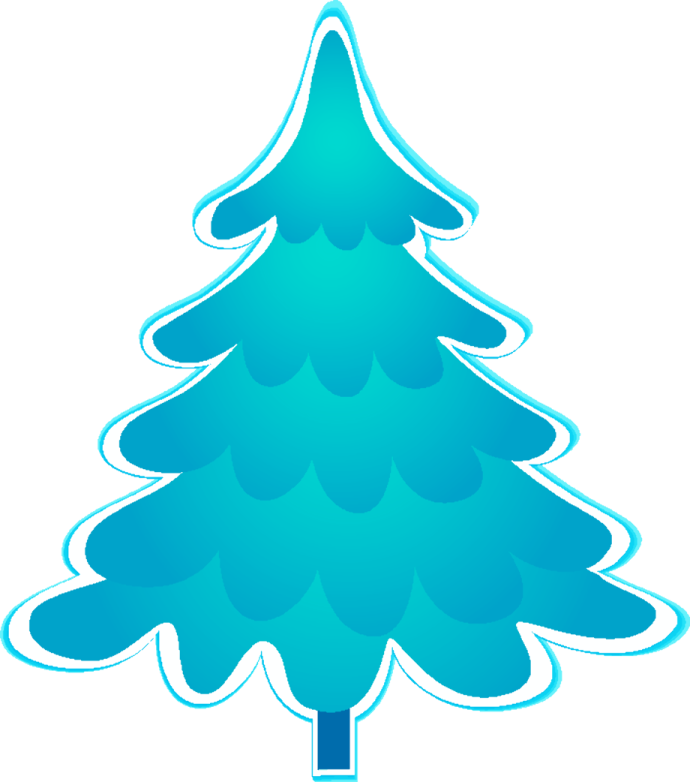 a blue christmas tree on a white background