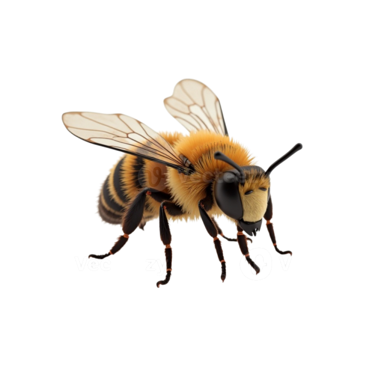 a bee on a white background