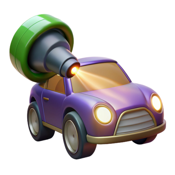 an image of a toy car with a light on it