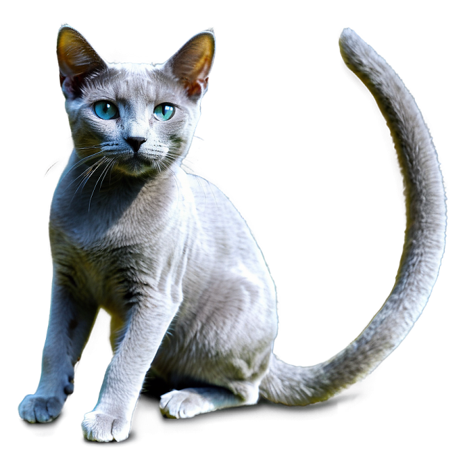 a cat with blue eyes sitting on a white surface