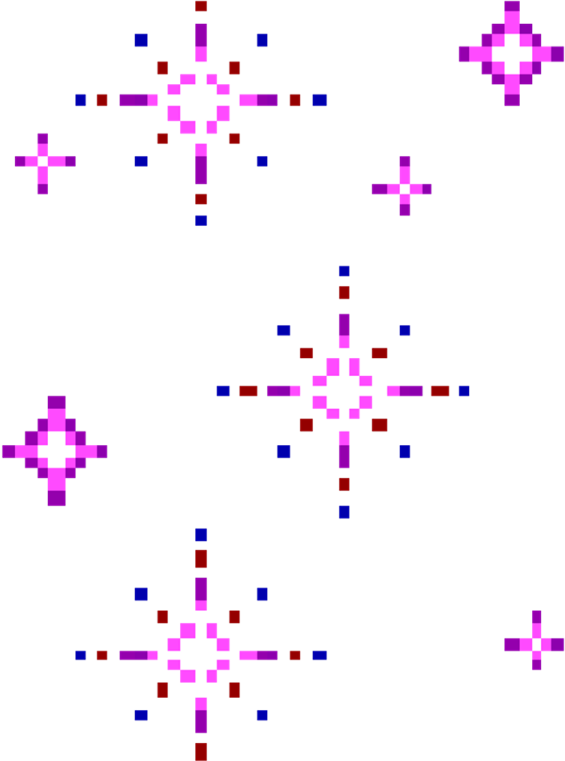 a white background with pink and blue squares