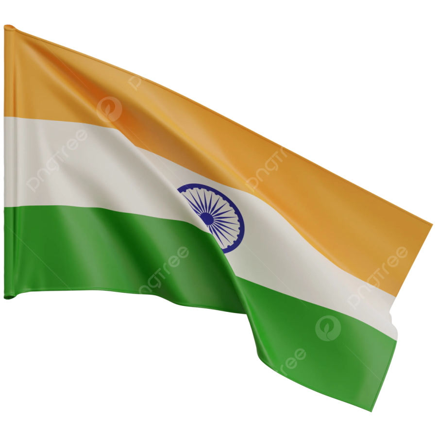 the flag of india on a white background