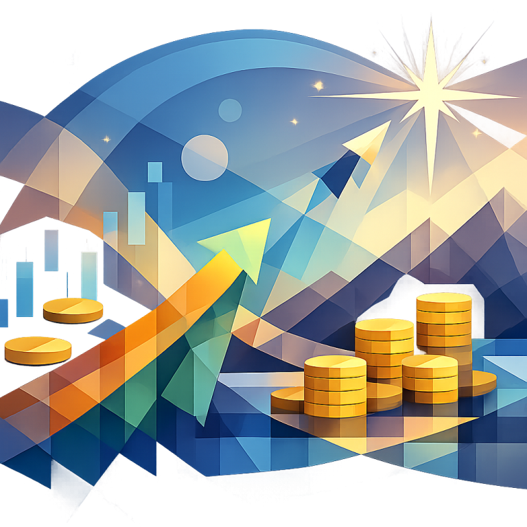 a pile of coins with a star above it