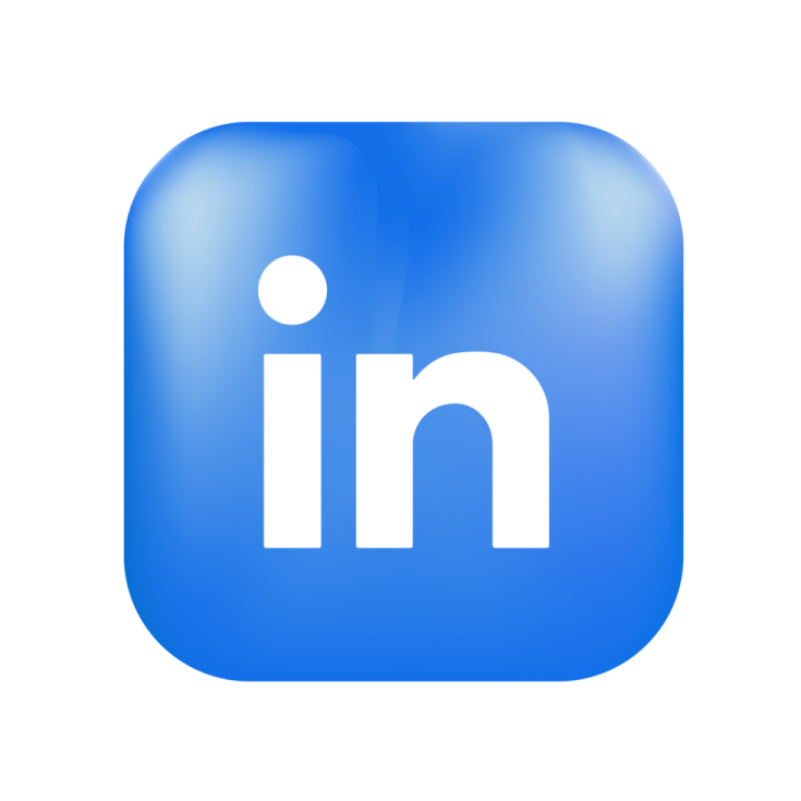 a blue icon with the linked logo