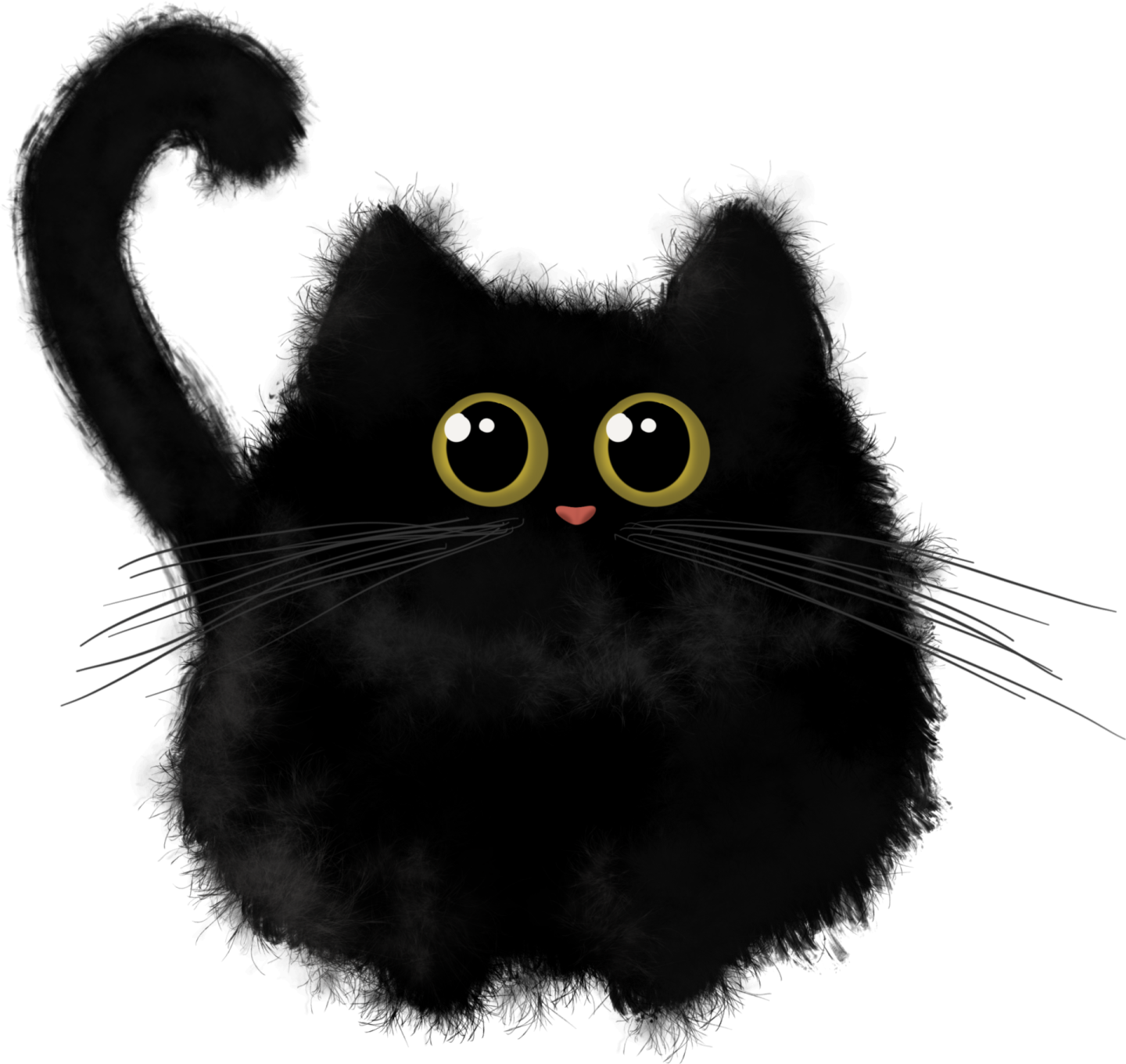 a black cat with yellow eyes