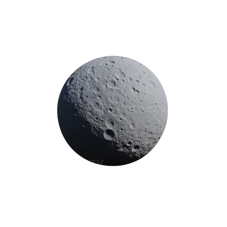 an image of the moon with a white background