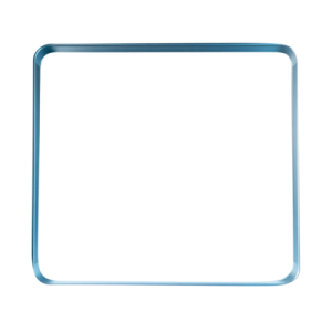 a blue square frame on a white background