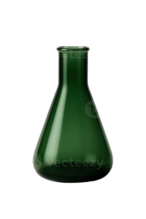 a green glass vase on a white background