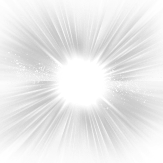 a white background with rays and stars