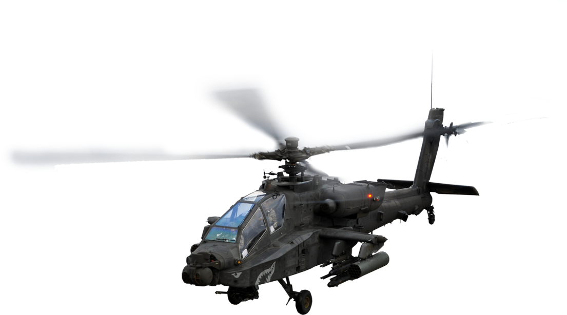 a black helicopter flying through the air