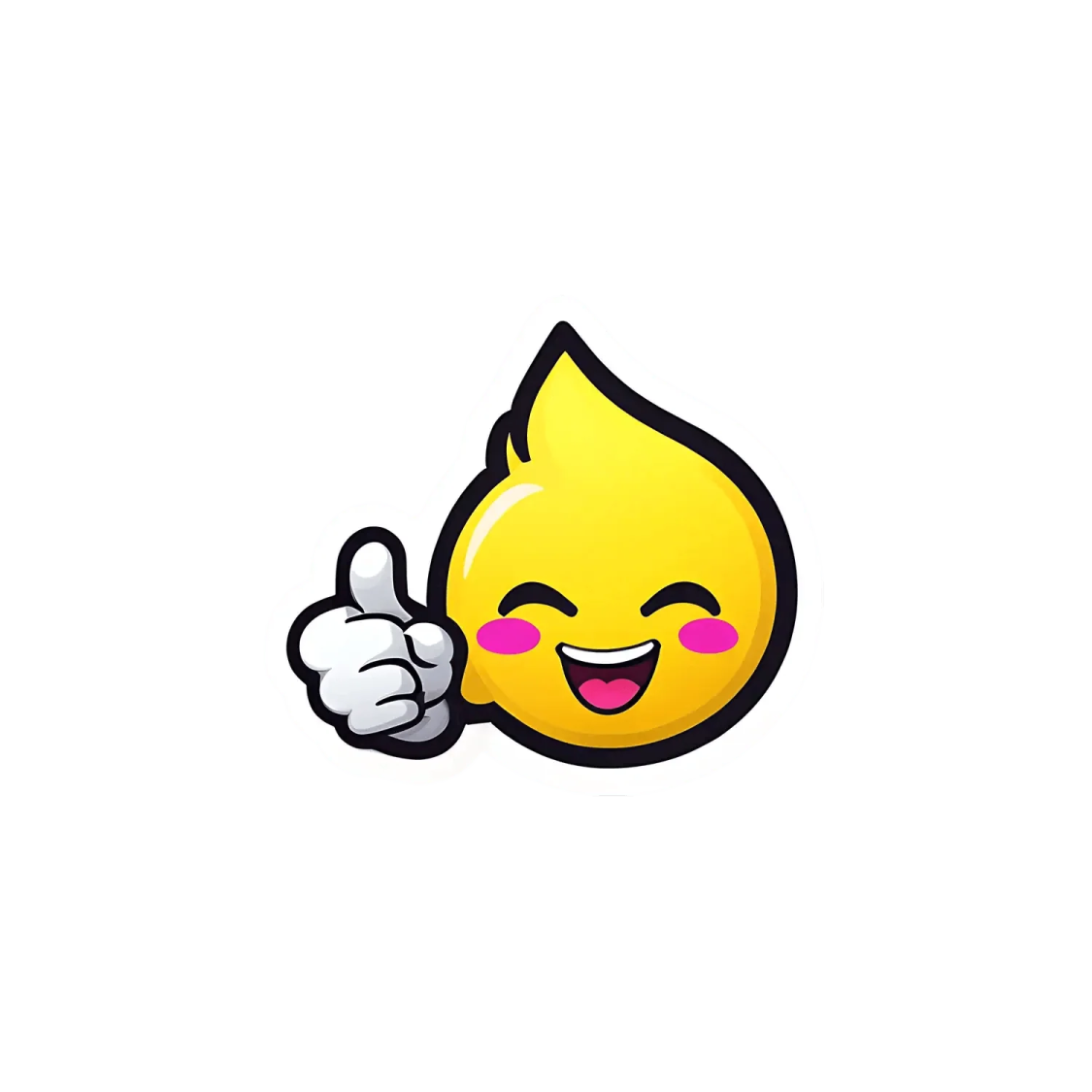 a yellow smiley face with a thumbs up