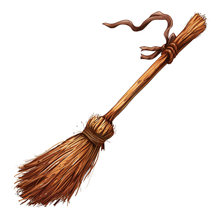 a broom on a white background