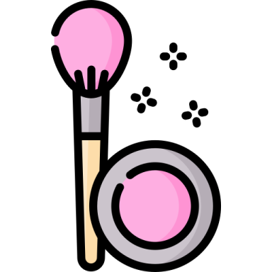 makeup brush and powder vector illustration design