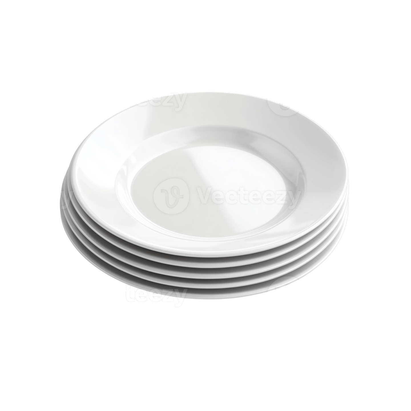a stack of white plates on a white background