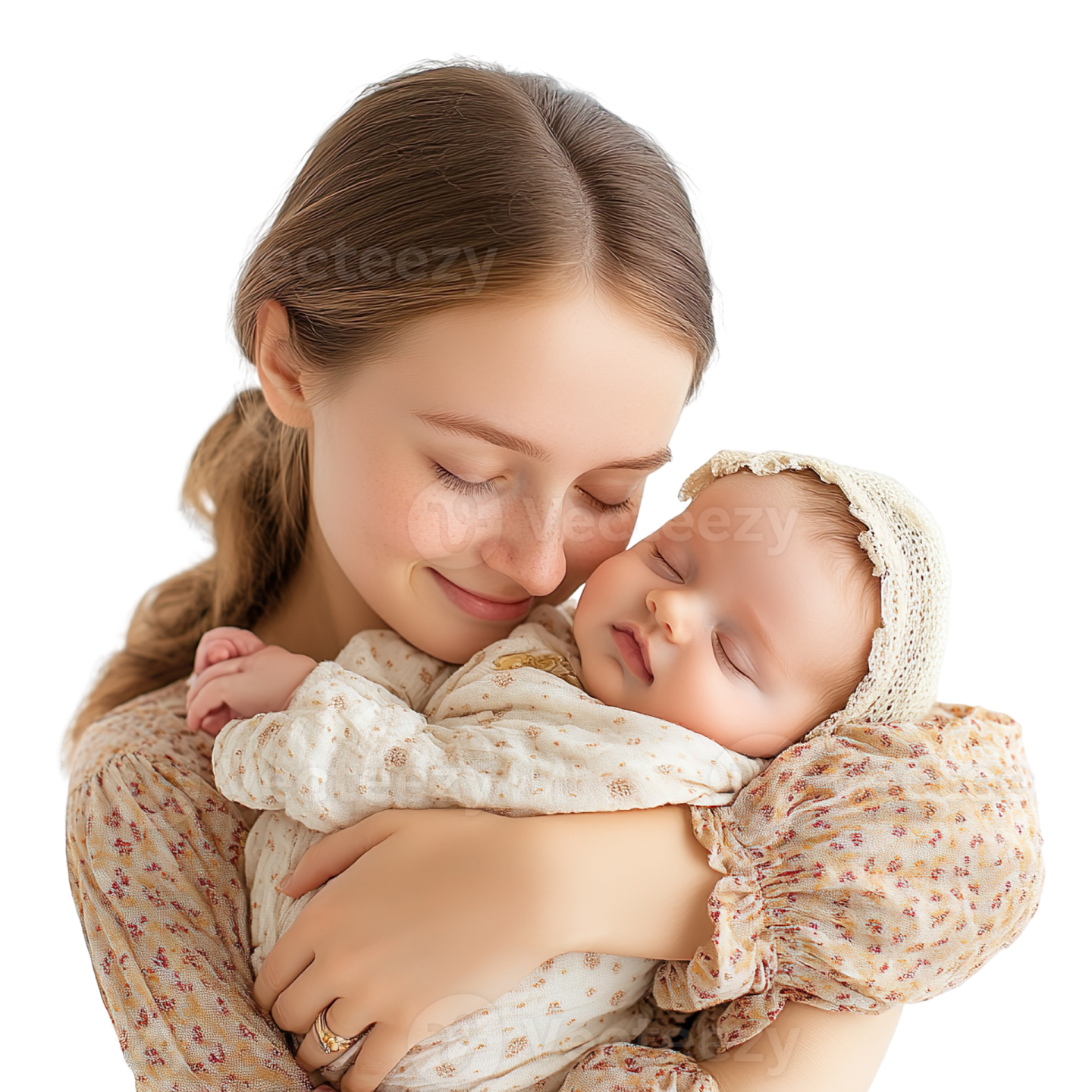 a woman holding a baby in her arms