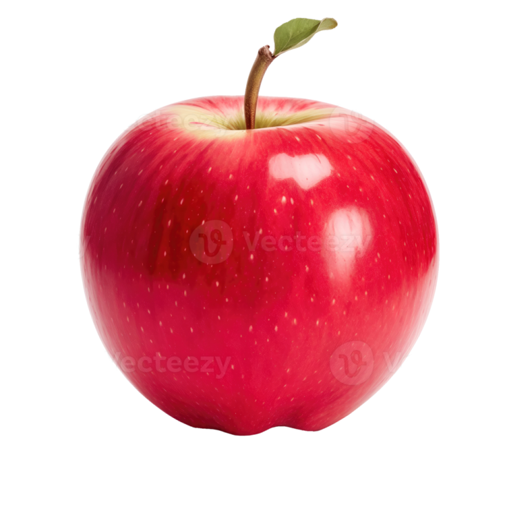 a red apple on a white background